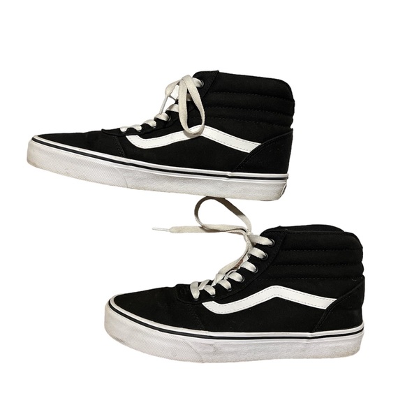 Vans 500714 Old Skool Canvas Hi Top Skate black and white Sneakers Woman’s 9 1/2 - Picture 3 of 8
